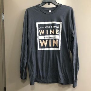 Gray Long Sleeve Graphic T Shirt